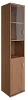 Офисный шкаф узкий комбинир. со стеклом + открытая полка, Л/Пр.