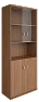 Офисный шкаф для документов высокий полузакрытый со стеклом