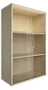 Офисный шкаф средний со стеклом и открытой полкой