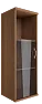 Офисный шкаф узкий средний со стеклом + полка), Л/Пр.