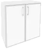 Офисный шкаф низкий широкий (2 низких фасада белое стекло в раме)