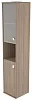 Офисный шкаф высокий узкий полузакрытый со стеклом(Л/Пр)