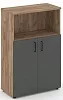 Офисный шкаф средний широкий (2 низких фасада, задняя стенка ЛДСП)