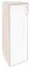 Офисный шкаф средний узкий белое стекло в раме (лев/прав) 