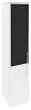 Офисный шкаф высокий узкий лев./прав. (1 низкий фасад ЛДСП + 1 средний фасад чёрное стекло в раме)