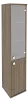 Офисный шкаф высокий узкий комбинированный со стеклом