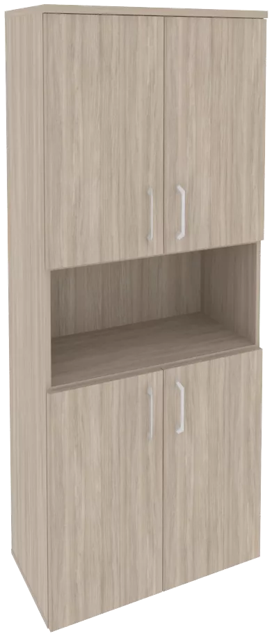 Офисный шкаф высокий широкий (4 низких фасада ЛДСП)