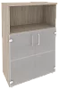 Офисный шкаф средний широкий со стеклом