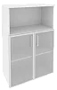 Офисный шкаф средний широкий со стеклом в раме