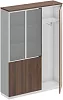 Офисный шкаф со стеклом высокий с узким гардеробом