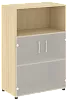 Офисный шкаф средний полузакрытый двери стекло