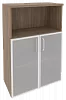 Офисный шкаф средний широкий со стеклом в раме