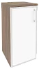 Офисный шкаф низкий узкий лев./прав. (1 низкий фасад белое стекло в раме)