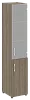 Офисный шкаф узкий комбинированный со стеклом Л/ПР