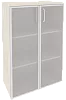 Офисный шкаф средний широкий со стеклом в раме