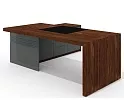 Стол руководителя с опорной тумбой, бюваром и кабель-каналом	(правый)