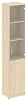 Офисный шкаф узкий комбинир. со стеклом, Л/Пр.