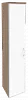 Офисный шкаф высокий узкий с белым стеклом в раме левый / правый