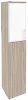 Офисный шкаф высокий узкий лев./прав. (1 средний фасад ЛДСП + 1 низкий фасад белое стекло в раме)