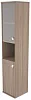 Офисный шкаф высокий узкий полузакрытый со стеклом(Л/Пр)