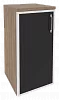 Офисный шкаф низкий узкий чёрное стекло в раме левый / правый