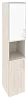 Офисный шкаф высокий узкий с белым стеклом в раме (лев/прав) 