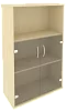 Офисный шкаф средний со стеклом и открытой полкой