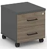 Тумба мобильная 2 ящика. Стандартные колеса