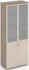 Офисный шкаф высокий широкий (ЛДСП + матовое стекло в раме)