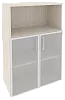 Офисный шкаф средний широкий со стеклом в раме