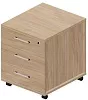 Тумба мобильная (3 ящика, стандартные колёсные опоры, ручки - хром)