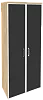Офисный шкаф высокий широкий (2 высоких фасада чёрное стекло в раме)