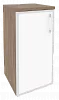Офисный шкаф низкий узкий белое стекло в раме левый / правый