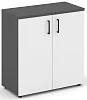 Офисный шкаф низкий широкий (2 низких фасада, задняя стенка ЛДСП)