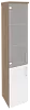 Офисный шкаф высокий узкий лев./прав. (1 низкий фасад ЛДСП + 1 средний фасад стекло)