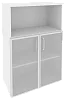 Офисный шкаф средний широкий (2 низких фасада стекло в раме)