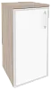 Офисный шкаф низкий узкий белое стекло в раме (лев/прав) 