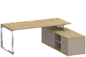 Стол руководителя на металлокаркасе с опорной греденцией (правый)