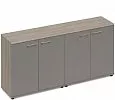Офисный шкаф низкий комбинированный закрытый (топ МДФ)