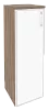 Офисный шкаф средний узкий белое стекло в раме левый / правый