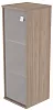 Офисный шкаф узкий средний со стеклом, Л/Пр