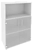 Офисный шкаф средний широкий (2 низких фасада стекло)