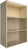Офисный шкаф средний со стеклом и открытой полкой
