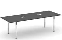 Стол переговорный на металлокаркасе на П-образных опорах (нерж.сталь) (с лючком)