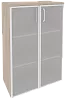 Офисный шкаф средний широкий со стеклом в раме