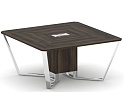 Стол переговорный квадратный с лючками из нержавеющей стали