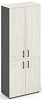 Офисный шкаф высокий широкий (2 низких + 2 средних фасада, задняя стенка ЛДСП