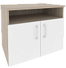 Офисная тумба для оргтехники, с нишей и распашными дверцами