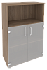 Офисный шкаф средний широкий со стеклом