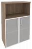 Офисный шкаф средний широкий со стеклом в раме